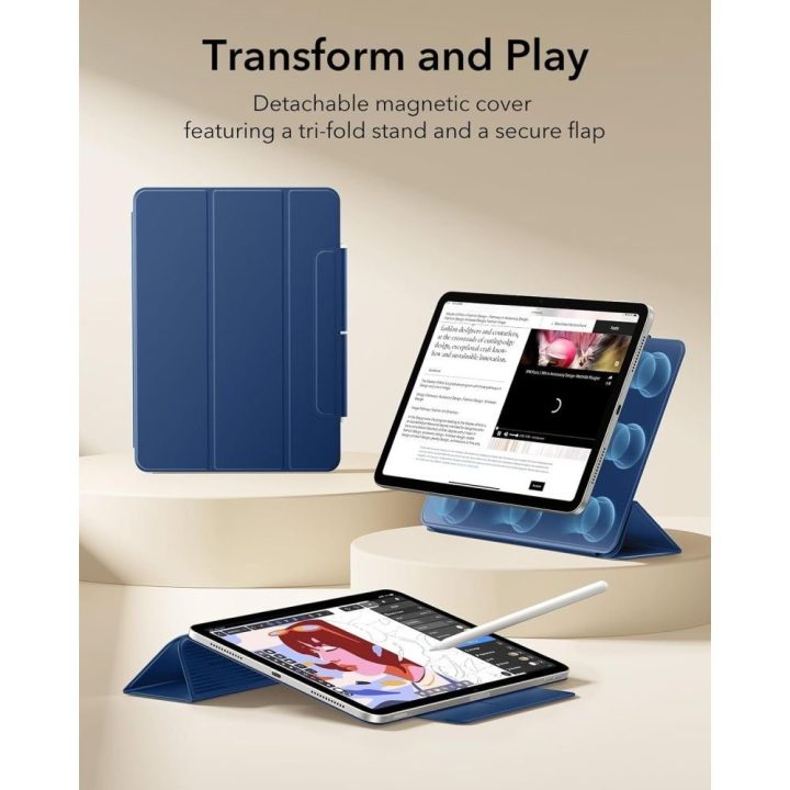 Apple iPad Air 10.9" / 11" dėklas ESR Rebound Magnetic tamsiai mėlynas