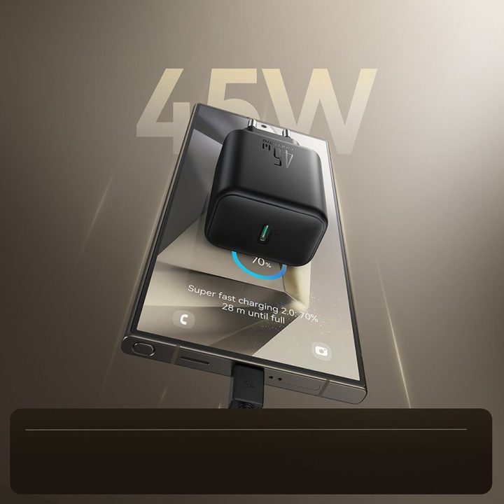 Joyroom JR‑TCG13 45W GaN USB‑C įkroviklis juodas