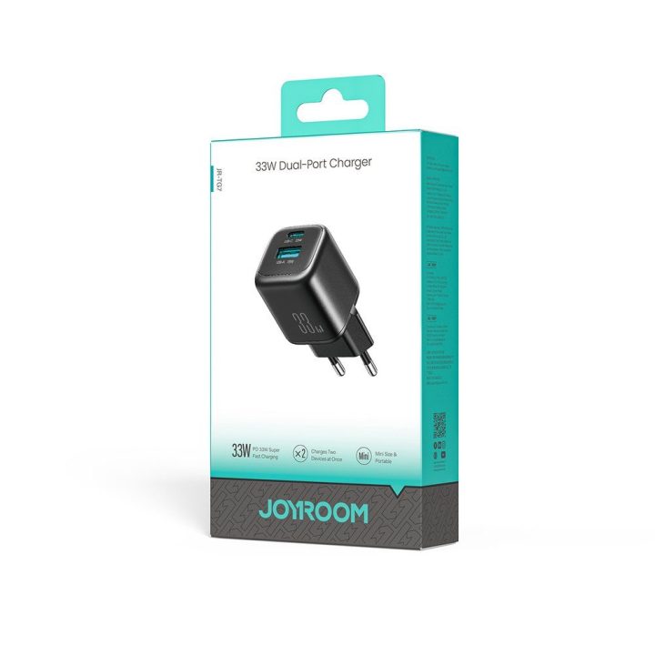 Joyroom JR-TG7 33W įkroviklis USB-C + USB-A juodas