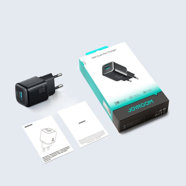 Joyroom JR-TG7 33W įkroviklis USB-C + USB-A juodas
