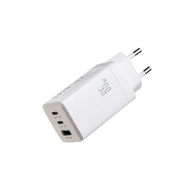 Joyroom JR‑TG10 sieninis įkroviklis 65W (USB‑C x2 + USB‑A) baltas