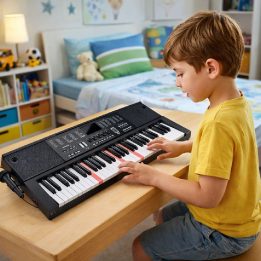 Elektrinė 61 klavišų klaviatūra su mikrofonu, 200 garsų