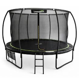 LEAN sodinis batutas su apsauginiu tinkleliu 366 cm (12 ft) — juoda ir žalia