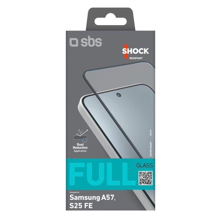 Samsung Galaxy A57 grūdintas stiklas ekrano apsaugai SBS Full Cover juodas