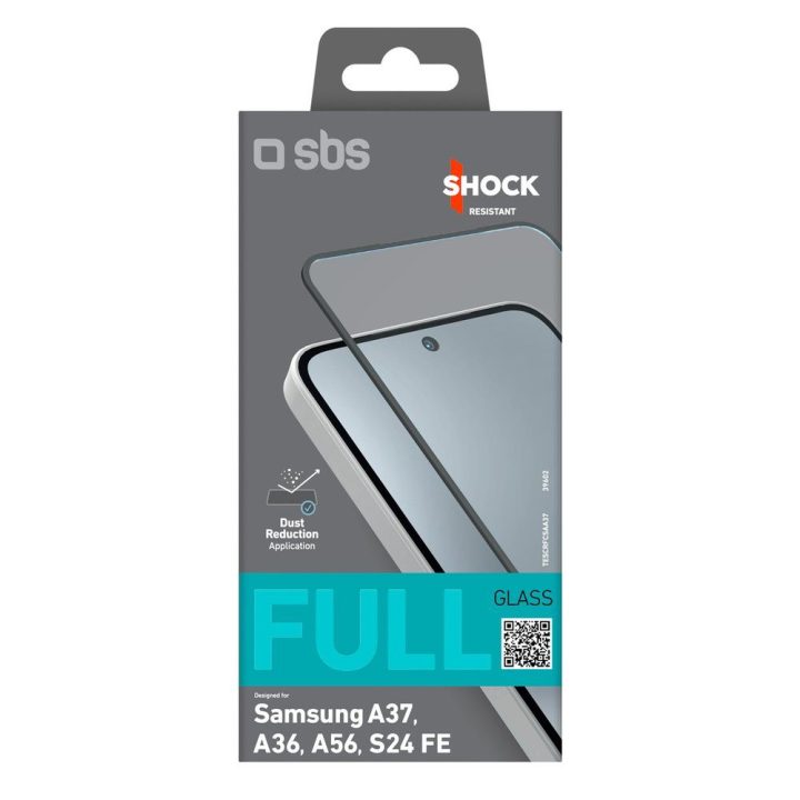 Samsung Galaxy A37 ekrano apsauginė plėvelė grūdintas stiklas SBS Full Cover juodas