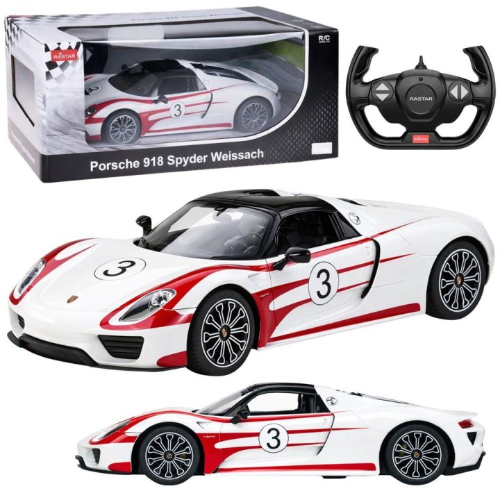Porsche 918 Spyder Performance nuotolinio valdymo automobilis Rastar 1:14, baltas