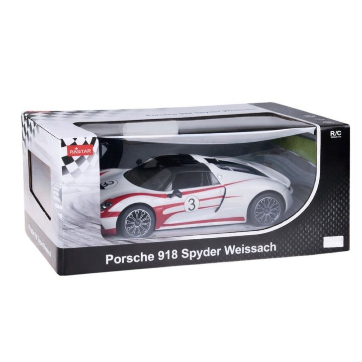 Porsche 918 Spyder Performance nuotolinio valdymo automobilis Rastar 1:14, baltas