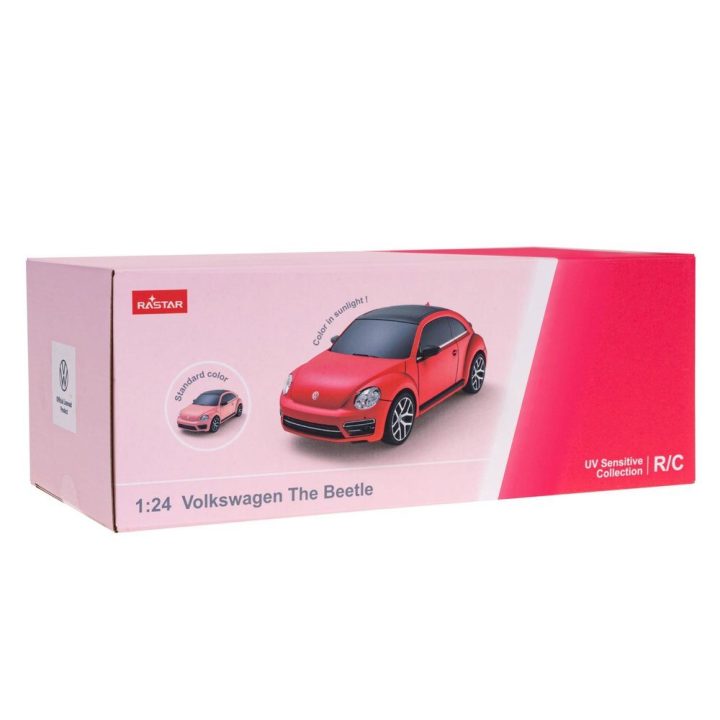 Volkswagen Beetle 1:24 nuotoliniu būdu valdomas automobilis Rastar (rožinis)
