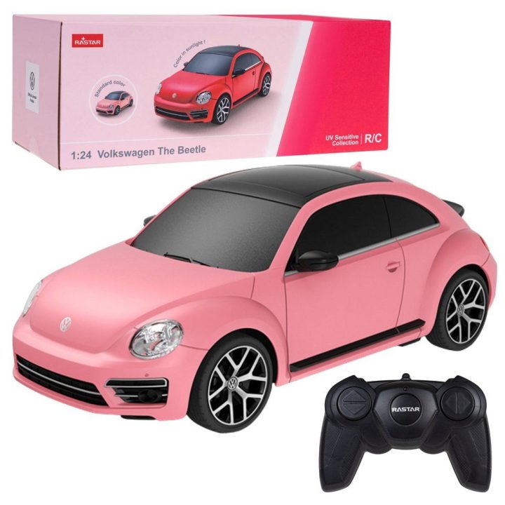 Volkswagen Beetle 1:24 nuotoliniu būdu valdomas automobilis Rastar (rožinis)