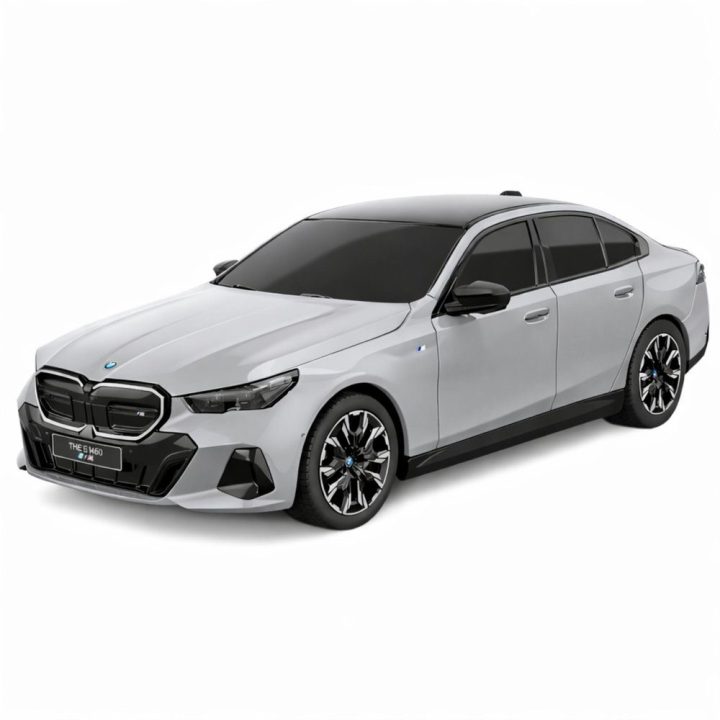 BMW i5 nuotoliniu būdu valdoma 1:24 modelio mašina Rastar pilka