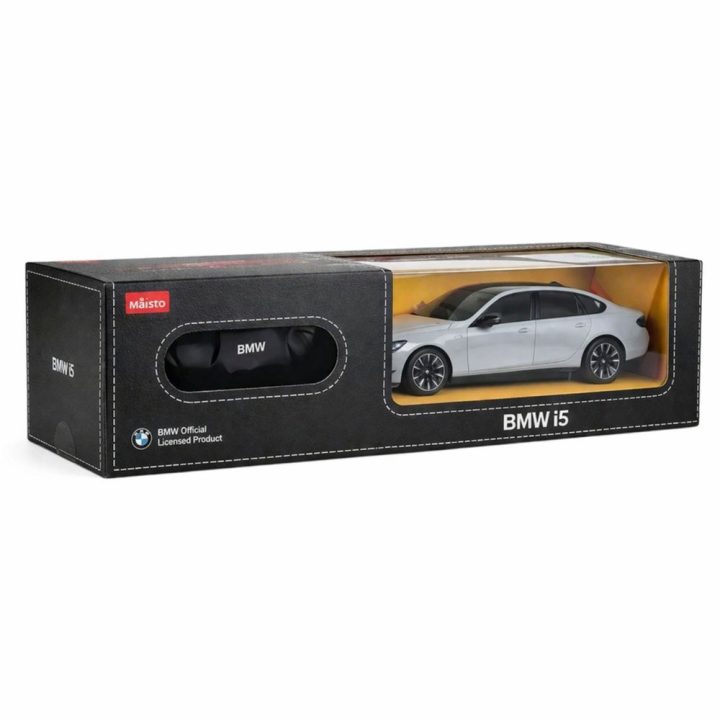 BMW i5 nuotoliniu būdu valdoma 1:24 modelio mašina Rastar pilka