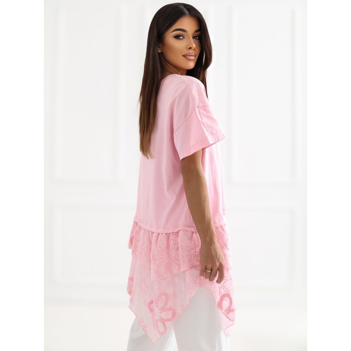 Šviesiai rožinė moteriška oversize palaidinė