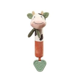 Pliušinis švilpukas kūdikiams su kramtuku Cow Bingo