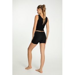 Šortukinės kelnaitės juodos moteriškos elastingos Shorty Cotton Mood