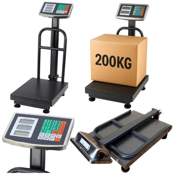 Elektroninės platforminės svarstyklės 200 kg / 20 g juoda