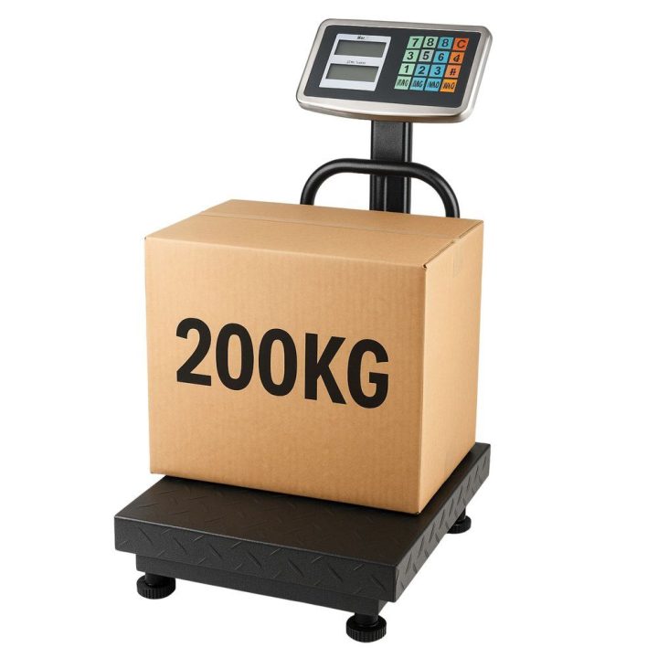 Elektroninės platforminės svarstyklės 200 kg / 20 g juoda