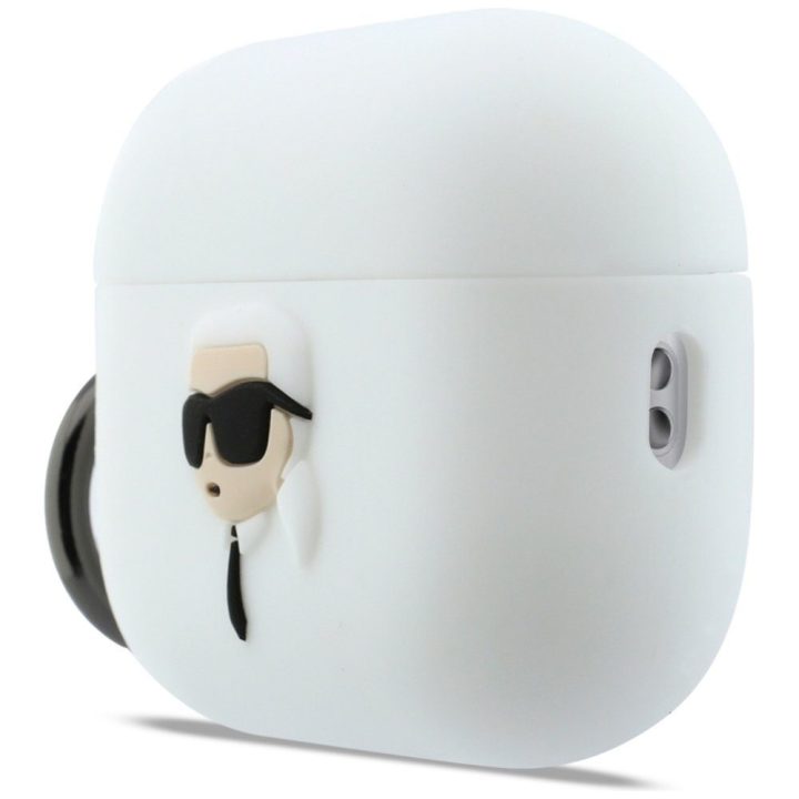 AirPods Pro 3 dėklas Karl Lagerfeld Silicone Karl Head 3D baltas