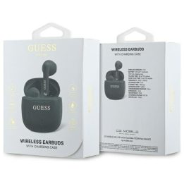 Belaidės į ausį ausinės Guess Printed Classic Logo juodos