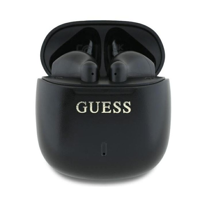 Belaidės į ausį ausinės Guess Printed Classic Logo juodos