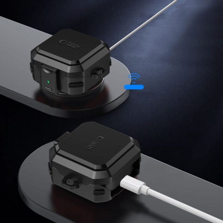 Samsung Galaxy Buds 4 / Buds 4 Pro dėklas Tech‑Protect Carbonox MagSafe juodas