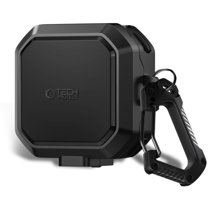 Samsung Galaxy Buds 4 / Buds 4 Pro dėklas Tech‑Protect Carbonox MagSafe juodas
