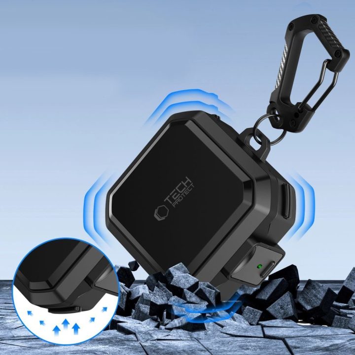 Samsung Galaxy Buds 4 / Buds 4 Pro dėklas Tech‑Protect Carbonox MagSafe juodas