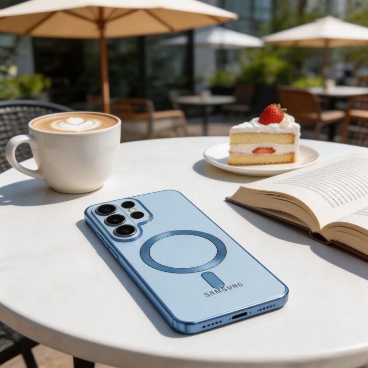Samsung Galaxy S26 Ultra dėklas Tech‑Protect MagFlex skaidrus, šviesiai mėlynas