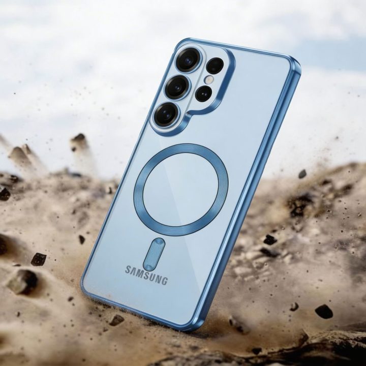 Samsung Galaxy S26 Ultra dėklas Tech‑Protect MagFlex skaidrus, šviesiai mėlynas