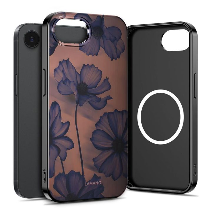 iPhone 16E / 17E dėklas Tech‑Protect Lamano MagSafe rudas–violetinis
