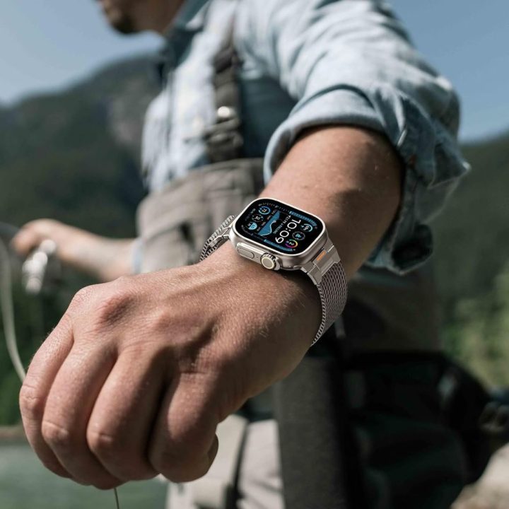 Apple Watch dirželis Tech‑Protect Milano Vanguard (44/45/46/49 mm), titano spalvos