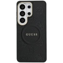 Samsung Galaxy S26 Ultra dėklas Guess Saffiano Peony Embossed Ring juodas