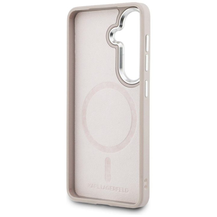 Samsung Galaxy S26 dėklas Karl Lagerfeld Embossed RSG Logo rožinis
