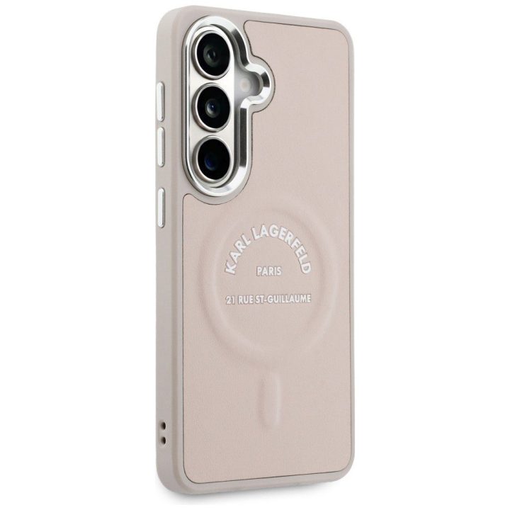 Samsung Galaxy S26 dėklas Karl Lagerfeld Embossed RSG Logo rožinis