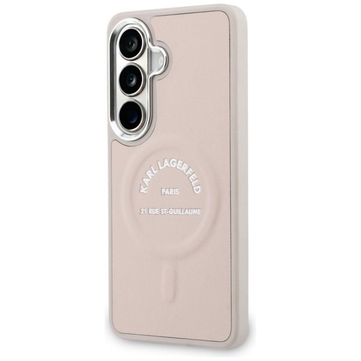 Samsung Galaxy S26 dėklas Karl Lagerfeld Embossed RSG Logo rožinis