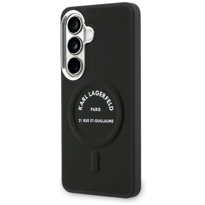 Samsung Galaxy S26 Plus dėklas Karl Lagerfeld Embossed RSG Logo juodas