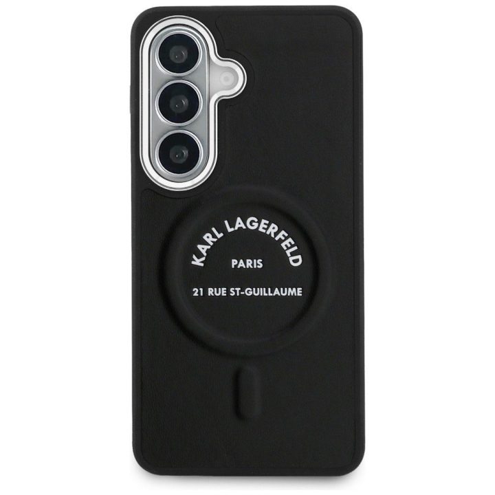 Samsung Galaxy S26 Plus dėklas Karl Lagerfeld Embossed RSG Logo juodas