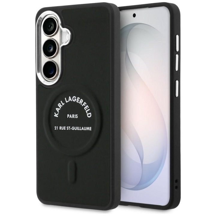 Samsung Galaxy S26 Plus dėklas Karl Lagerfeld Embossed RSG Logo juodas