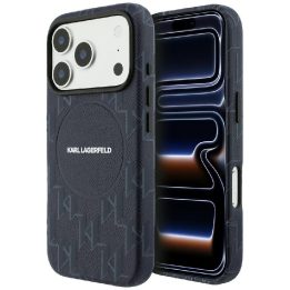 iPhone 17 Pro dėklas Karl Lagerfeld Monogram Logo mėlynas