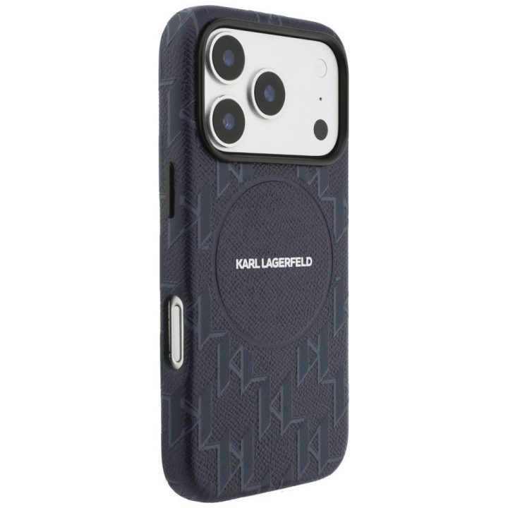 iPhone 17 Pro dėklas Karl Lagerfeld Monogram Logo mėlynas
