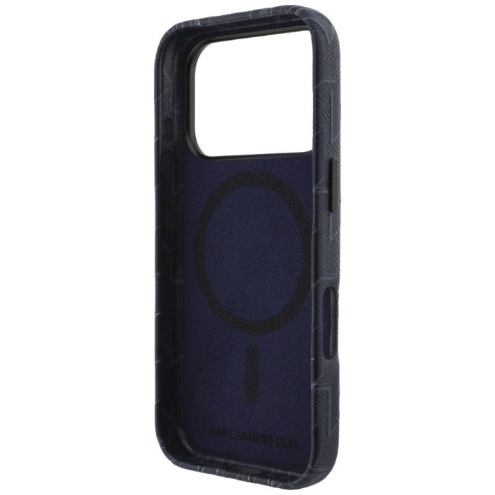 iPhone 17 Pro dėklas Karl Lagerfeld Monogram Logo mėlynas