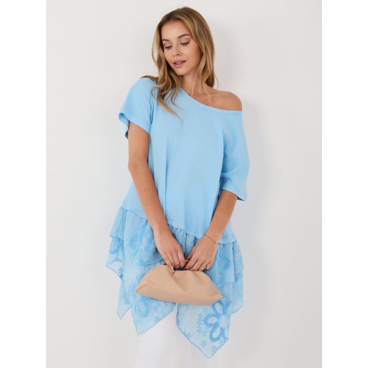 Palaidinė šviesiai mėlyna moteriška oversize
