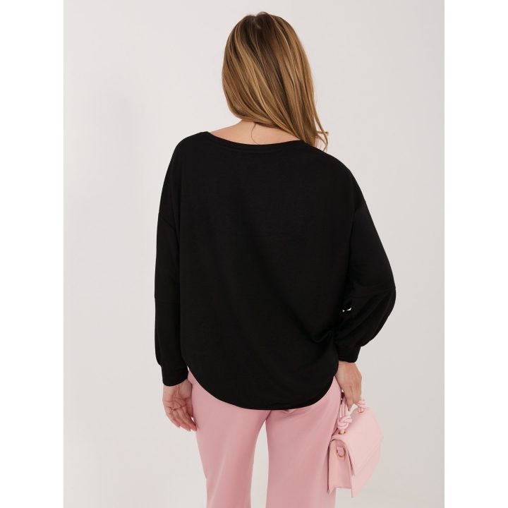 Juoda moteriška palaidinė Bluza-RV-BL-A1221.13