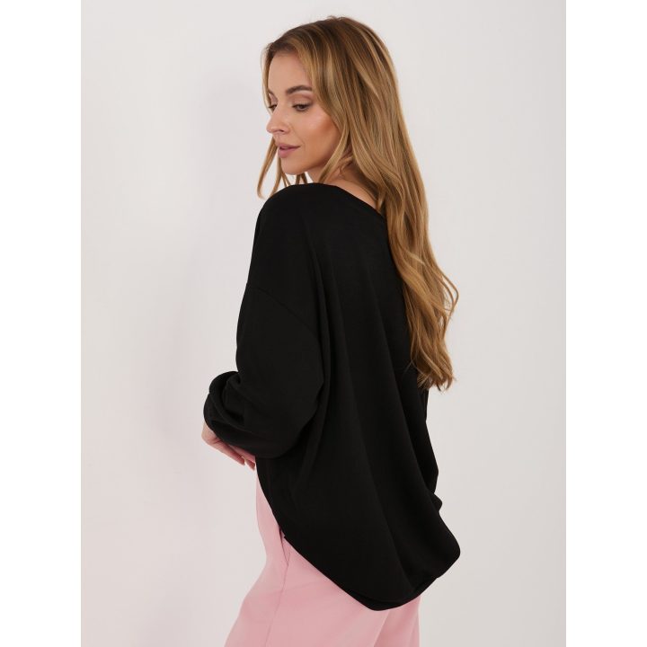 Juoda moteriška palaidinė Bluza-RV-BL-A1221.13