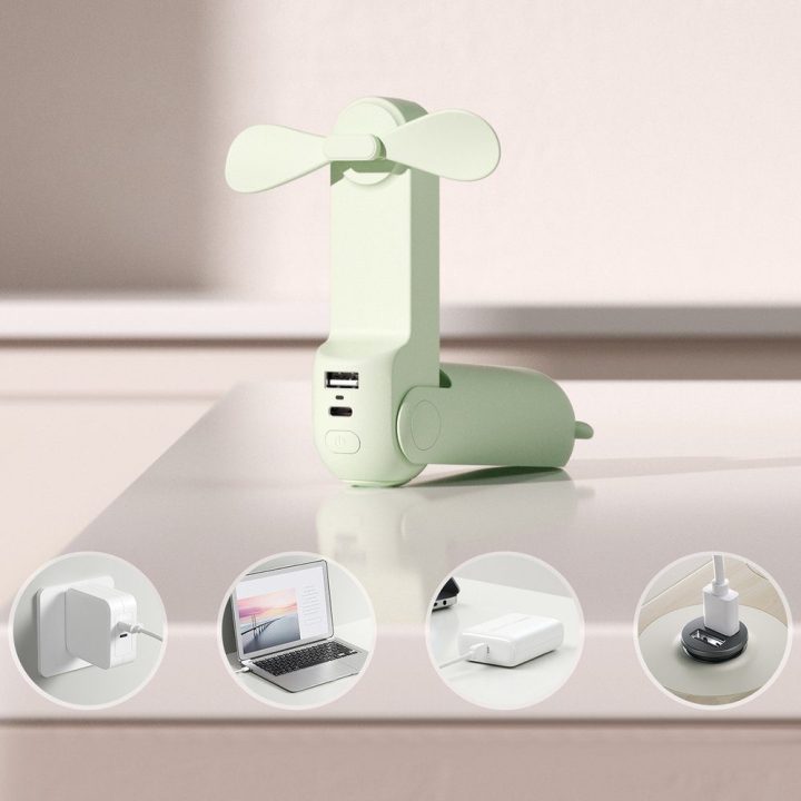 Life8 nešiojamas USB ventiliatorius Jisulife žalias