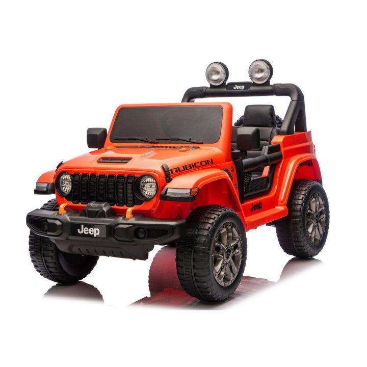 Oranžinė elektrinė vaikų transporto priemonė Jeep Rubicon 4x4