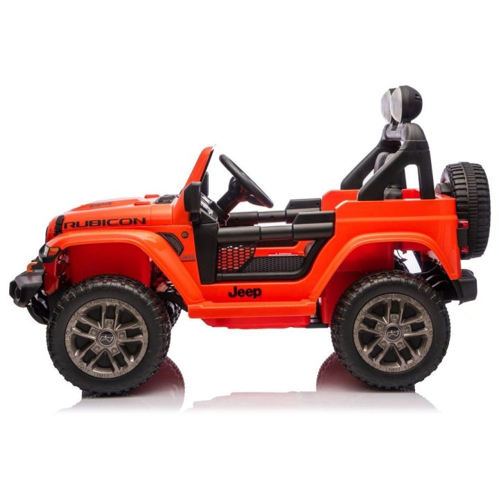 Oranžinė elektrinė vaikų transporto priemonė Jeep Rubicon 4x4