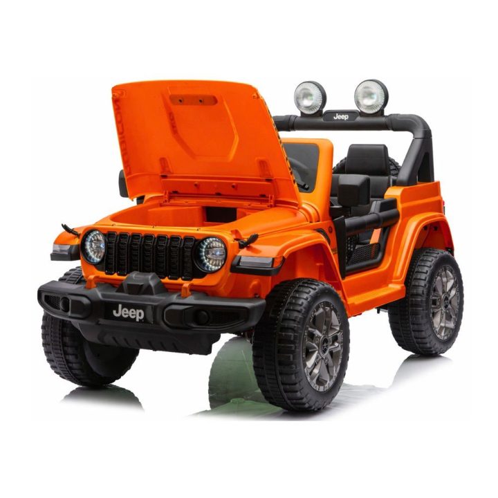 Oranžinė elektrinė vaikų transporto priemonė Jeep Rubicon 4x4