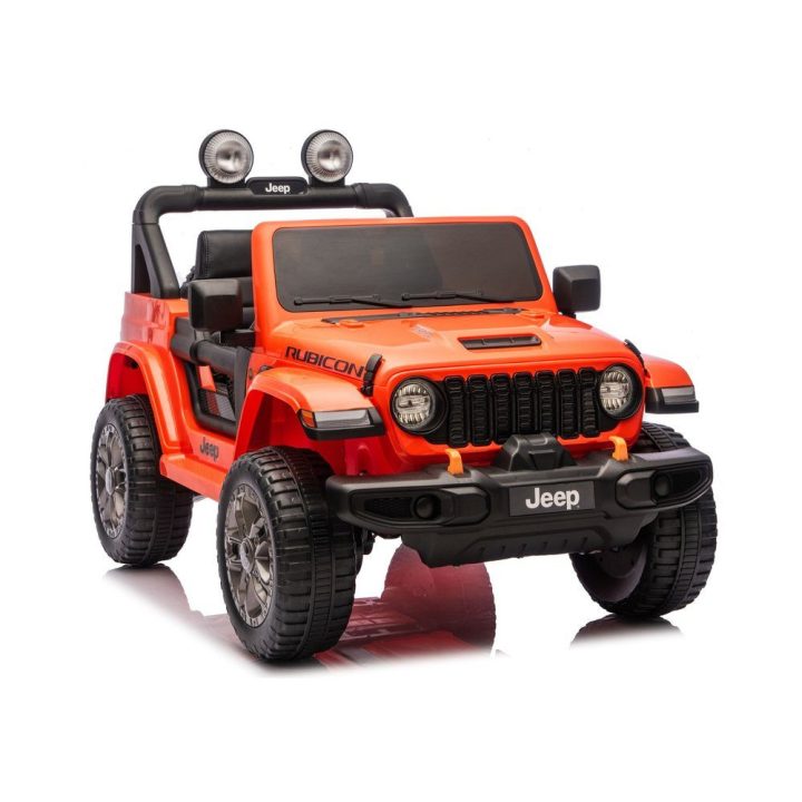 Oranžinė elektrinė vaikų transporto priemonė Jeep Rubicon 4x4