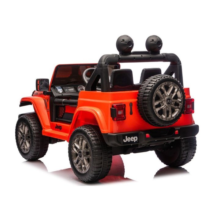 Oranžinė elektrinė vaikų transporto priemonė Jeep Rubicon 4x4