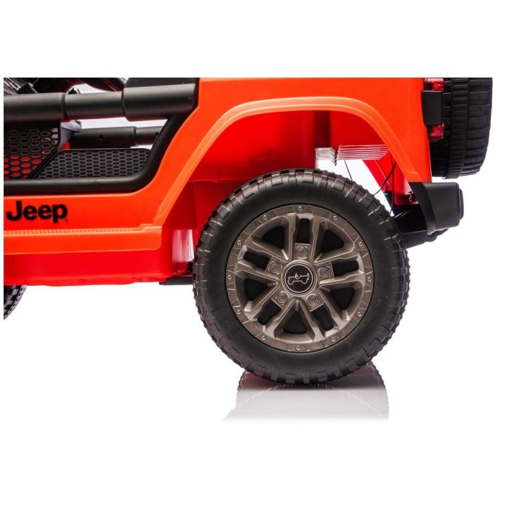 Oranžinė elektrinė vaikų transporto priemonė Jeep Rubicon 4x4